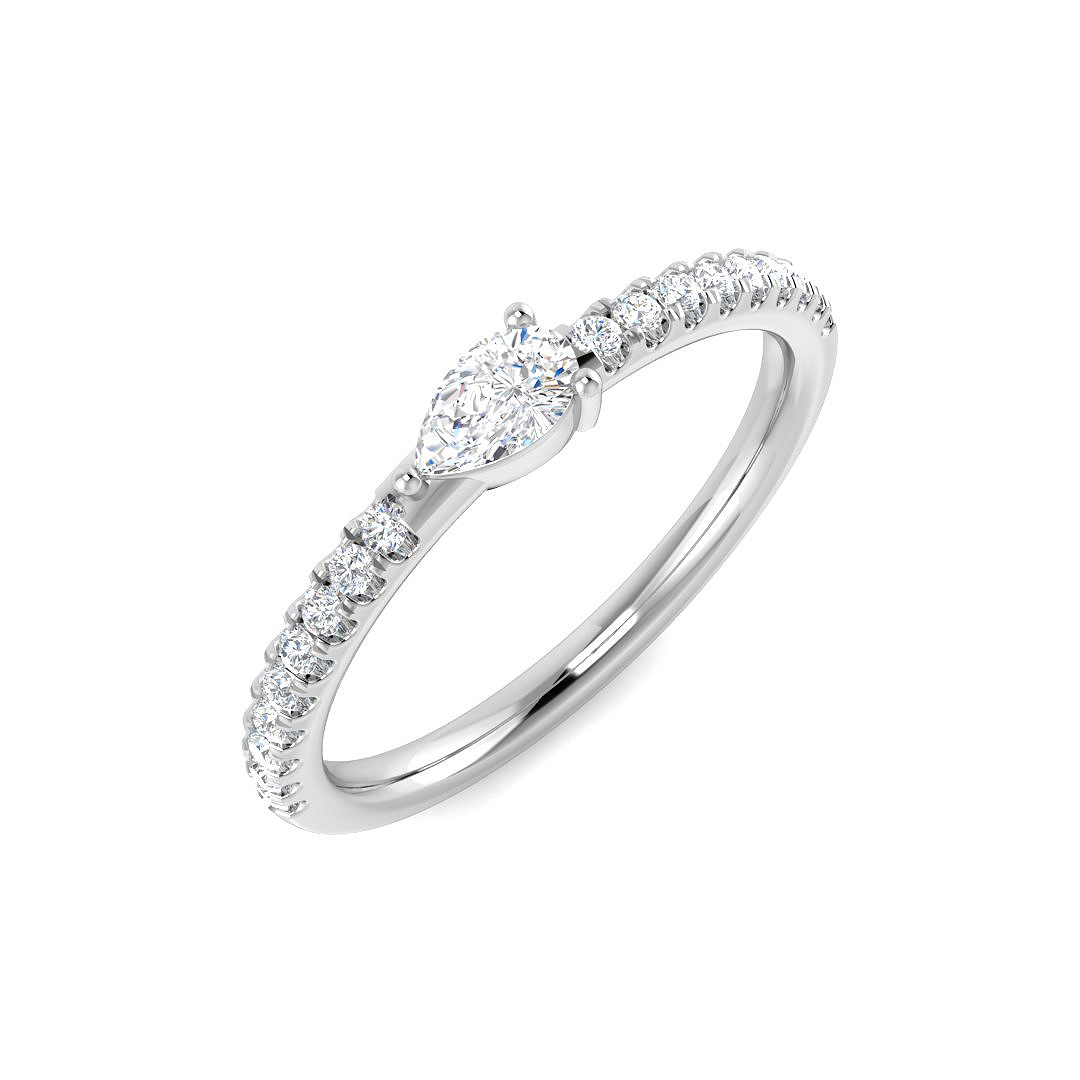0.35ct Natural Diamond Engagement Ring in 9K White Gold