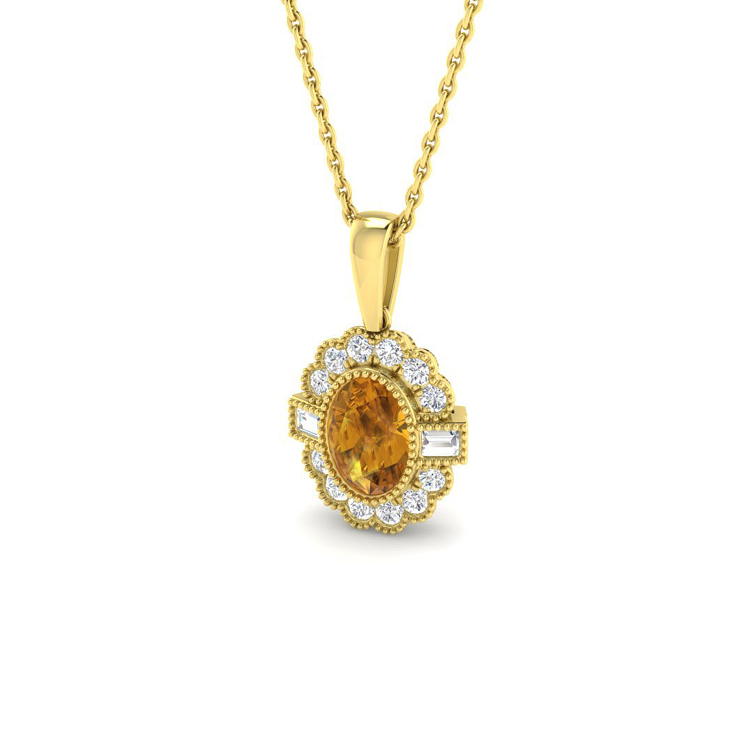Multi Sapphire Pendant in 9K Yellow Gold
