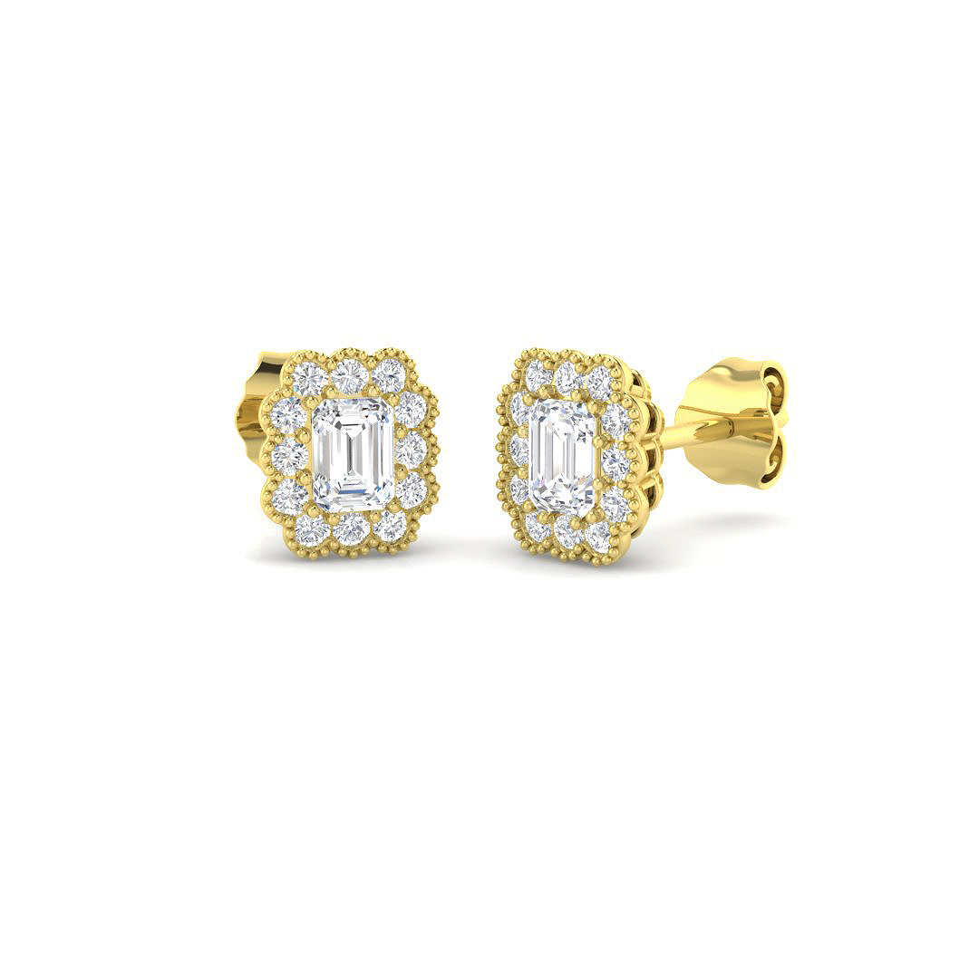 0.68ct Natural Diamond Earrings Earrings in 9K Yellow Gold