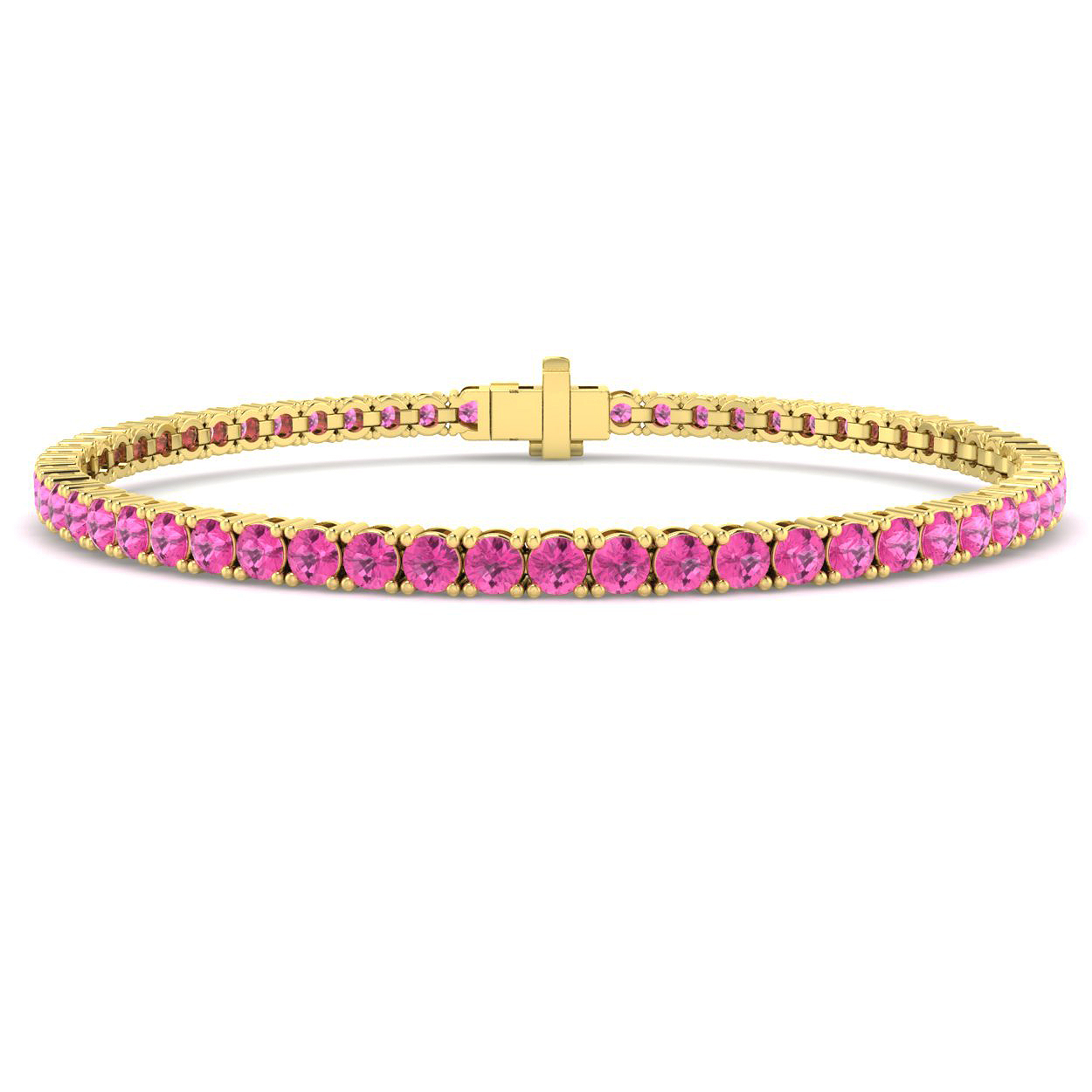 Pink Sapphire Bracelet in 9K Yellow Gold