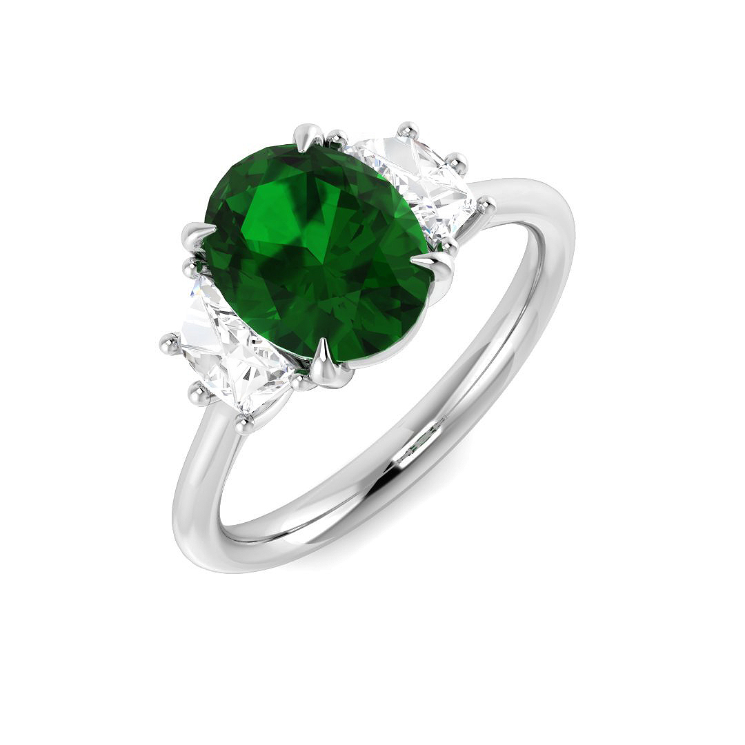 2.34ct Lab-Grown Diamond Emerald Ring in 9K White Gold