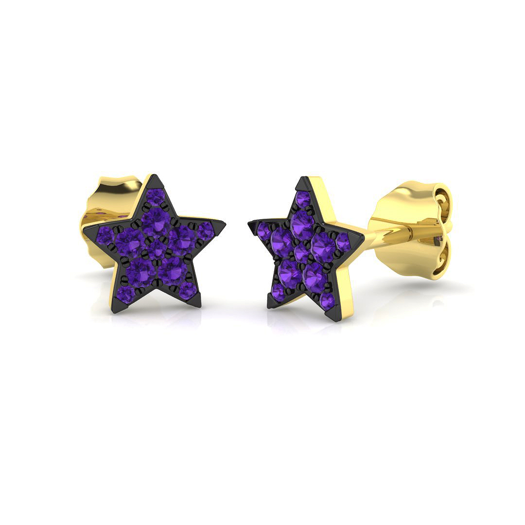 0.14ct Natural Diamond Shape Earrings in 9K Yellow Gold