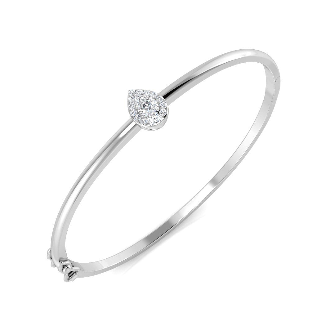 0.57ct Natural Diamond Fancy Bangle in 18K White Gold