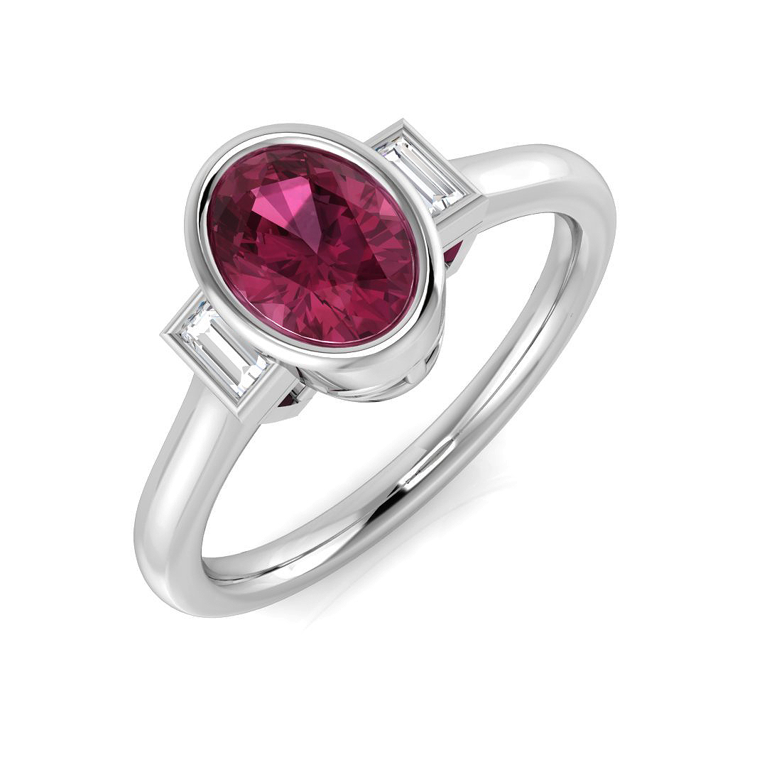 Pink Tourmaline Ring in Platinum Platinum