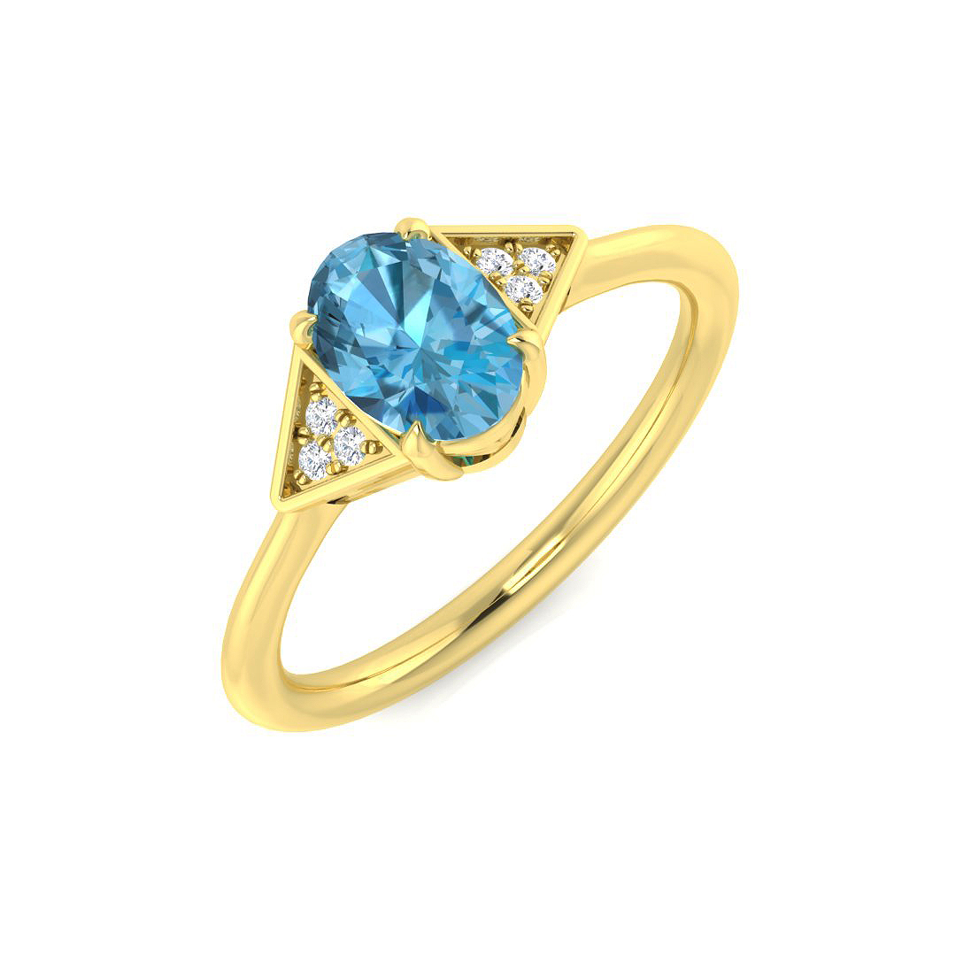Blue Topaz Ring in 9K Yellow Gold