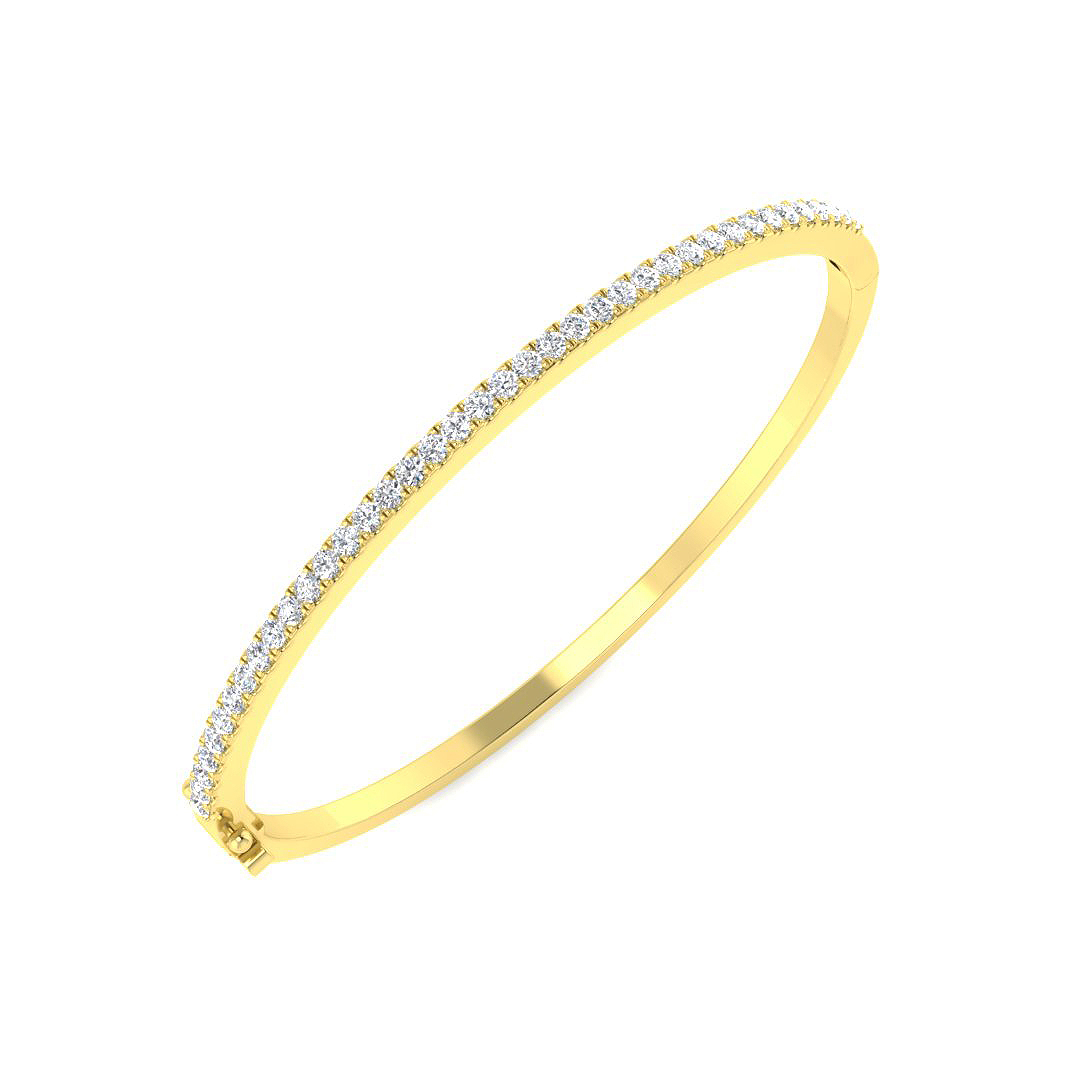 0.90ct Lab-Grown Diamond Eternity Bangle in 9K Yellow Gold