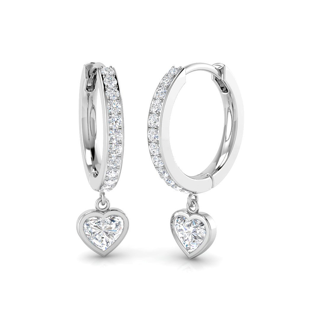 0.82ct Natural Diamond Drop & Trilogy Earrings in 18K White Gold