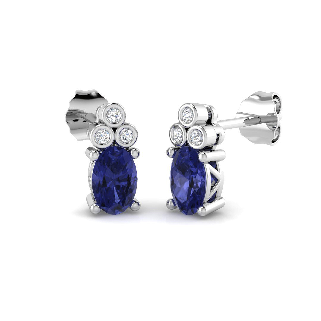 Drop & Trilogy Earrings in 9K White Gold