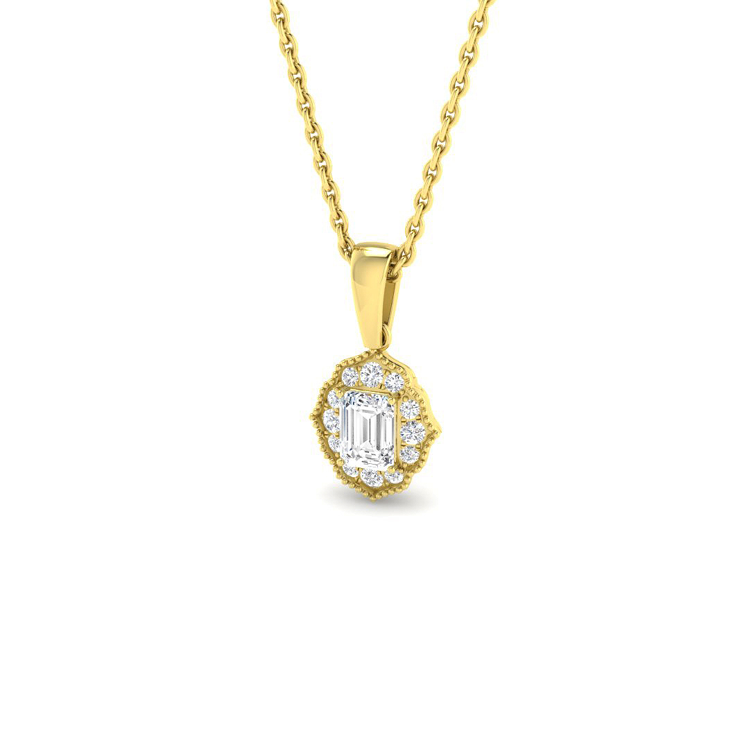 0.34ct Natural Diamond Vintage Pendant in 9K Yellow Gold