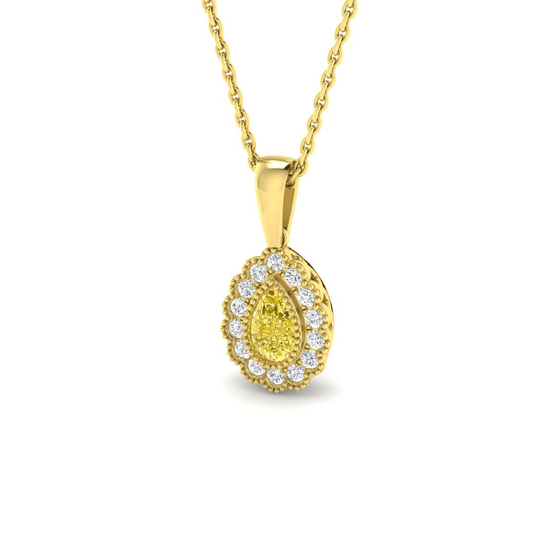 0.51ct Natural Diamond Necklace Pendant in 9K Yellow Gold