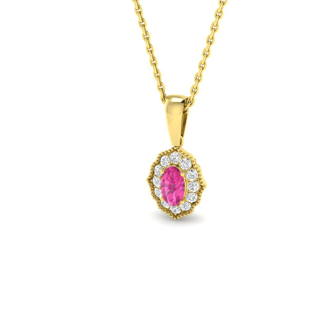 Multi Sapphire Pendant in 9K Yellow Gold