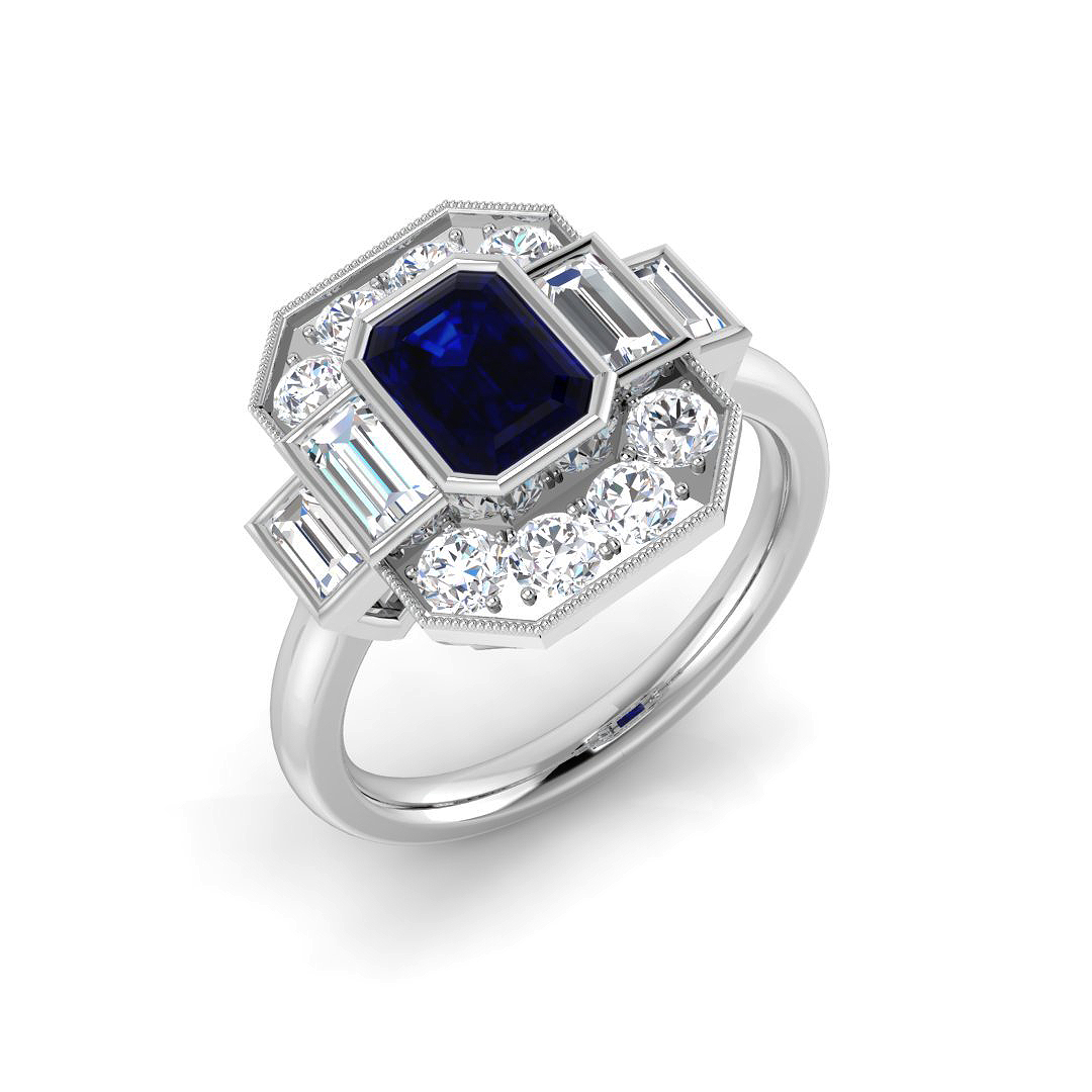 Halo Ring in Platinum Platinum