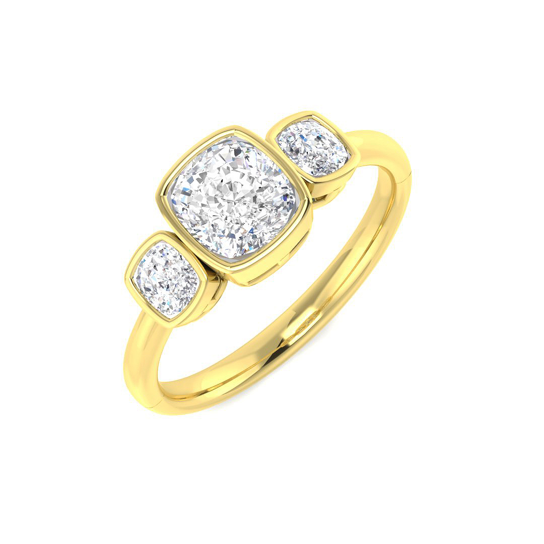1.26ct Lab-Grown Diamond 3 Stone Ring in 9K Two Tone