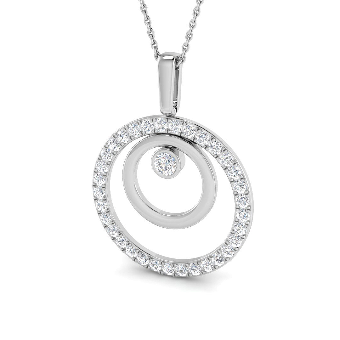 0.83ct Lab-Grown Diamond Circle of Life Pendant in 9K White Gold