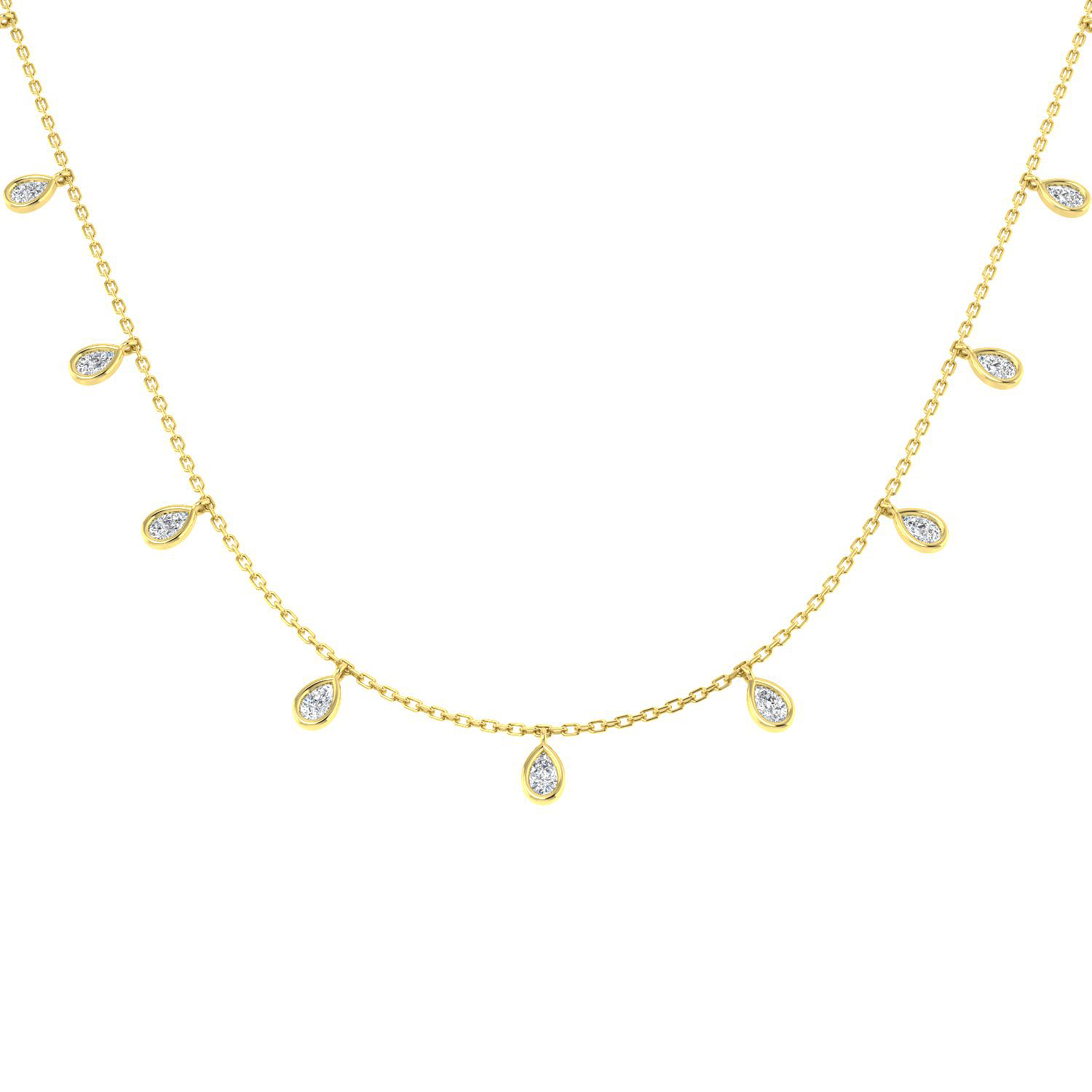 1.39ct Lab-Grown Diamond Spectacle Necklace in 9K Yellow Gold