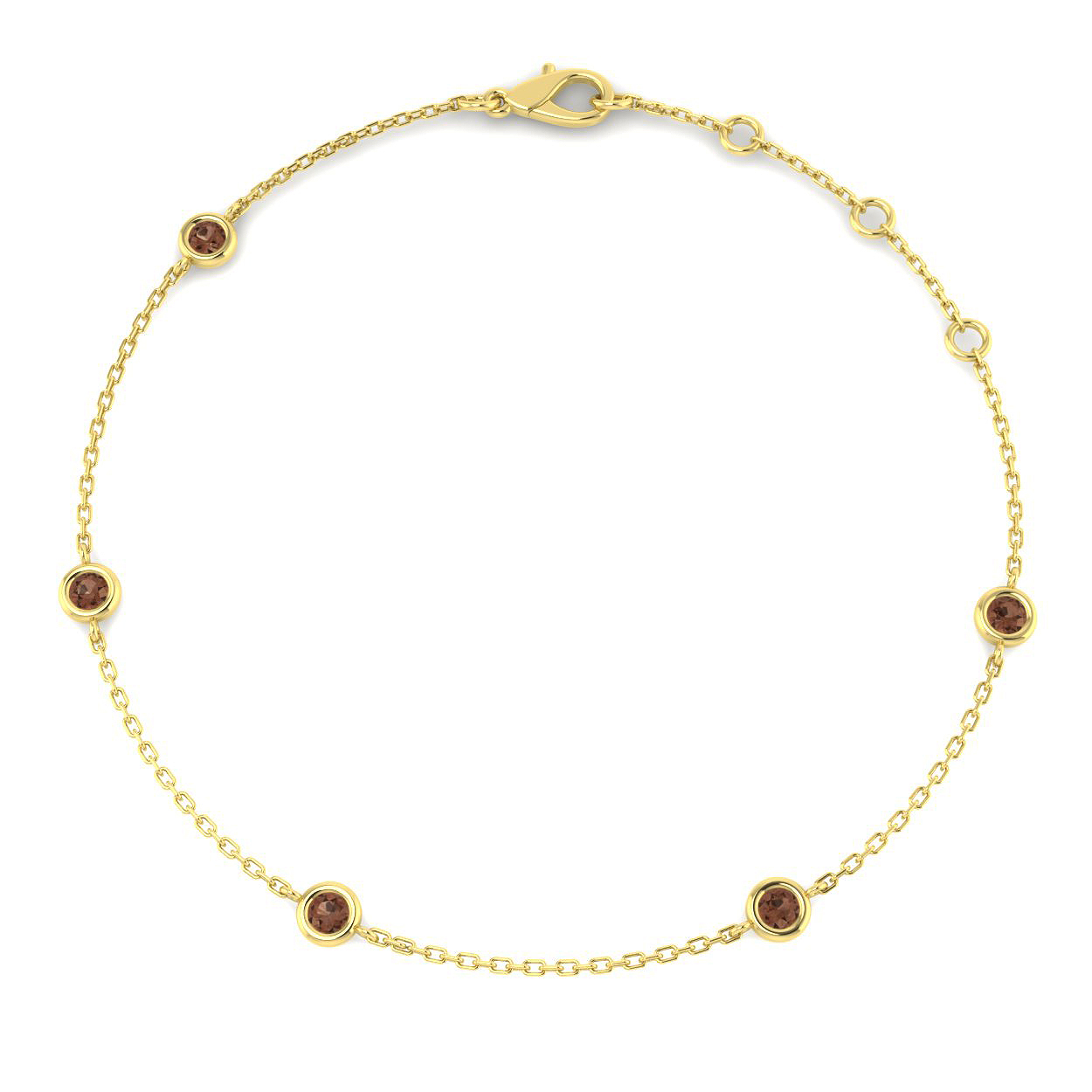 0.07ct Natural Diamond Spectacle & Solitaire Bracelet in 9K Yellow Gold