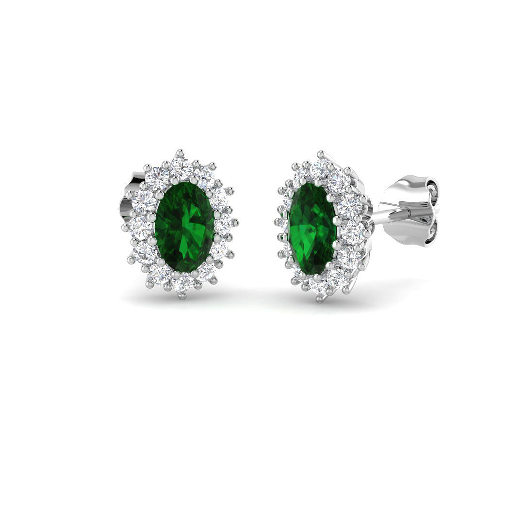 Diana Earrings in 9K White Gold