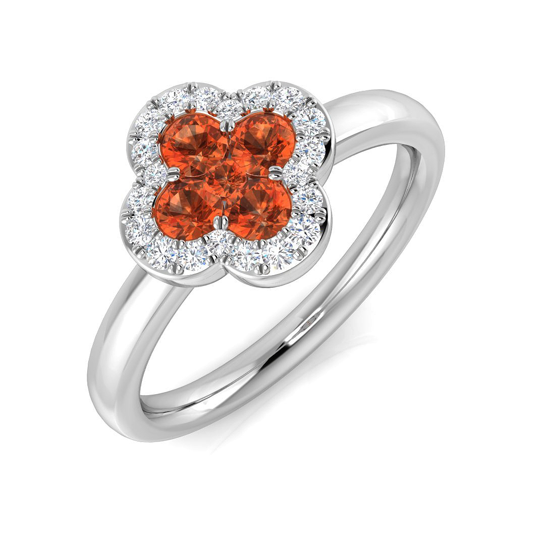 Multi Sapphire Ring in 18K White Gold
