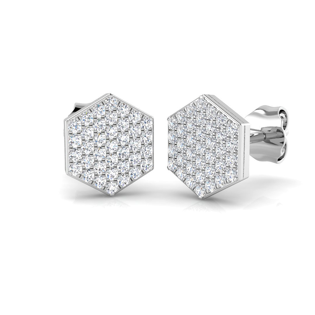 0.32ct Natural Diamond Fancy Earrings in 9K White Gold