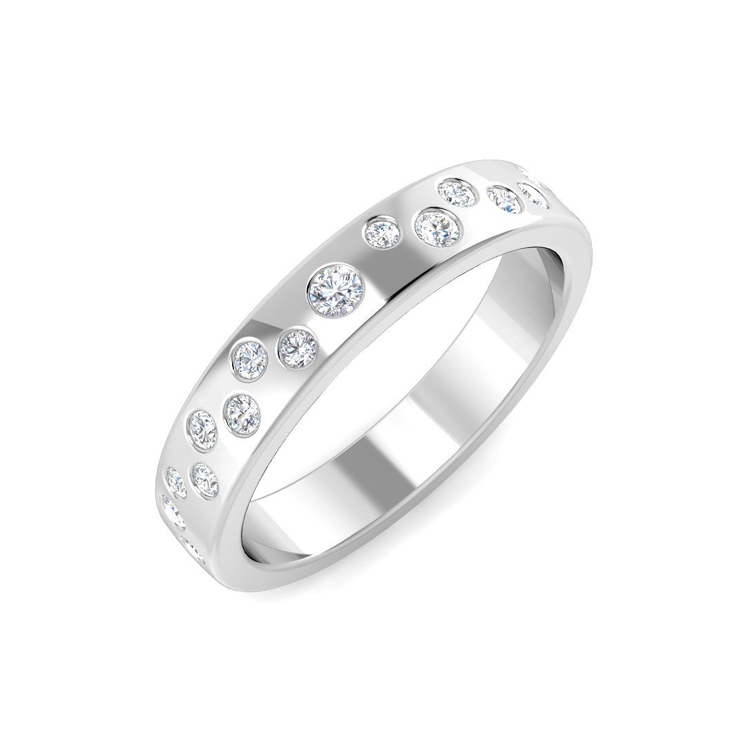 0.26ct Lab-Grown Diamond Half Eternity Ring in 9K White Gold