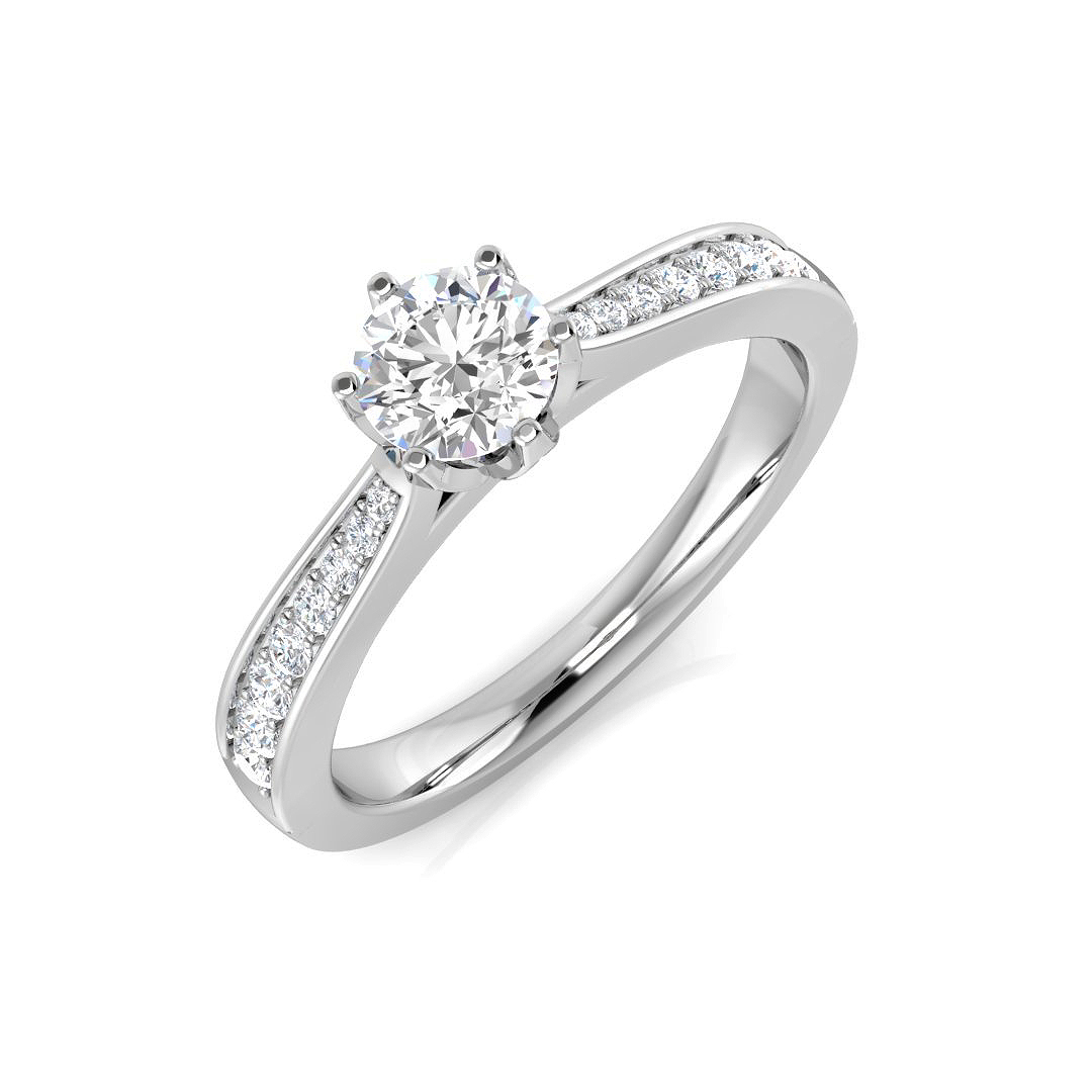 0.54ct Natural Diamond Engagement Rings Ring in 9K White Gold