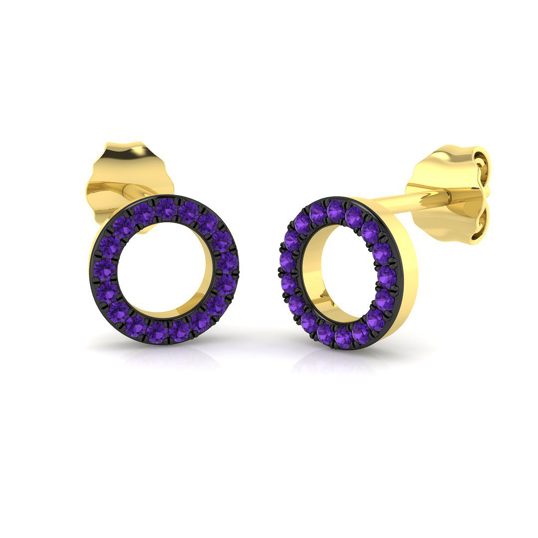 0.13ct Natural Diamond Shape Earrings in 9K Yellow Gold