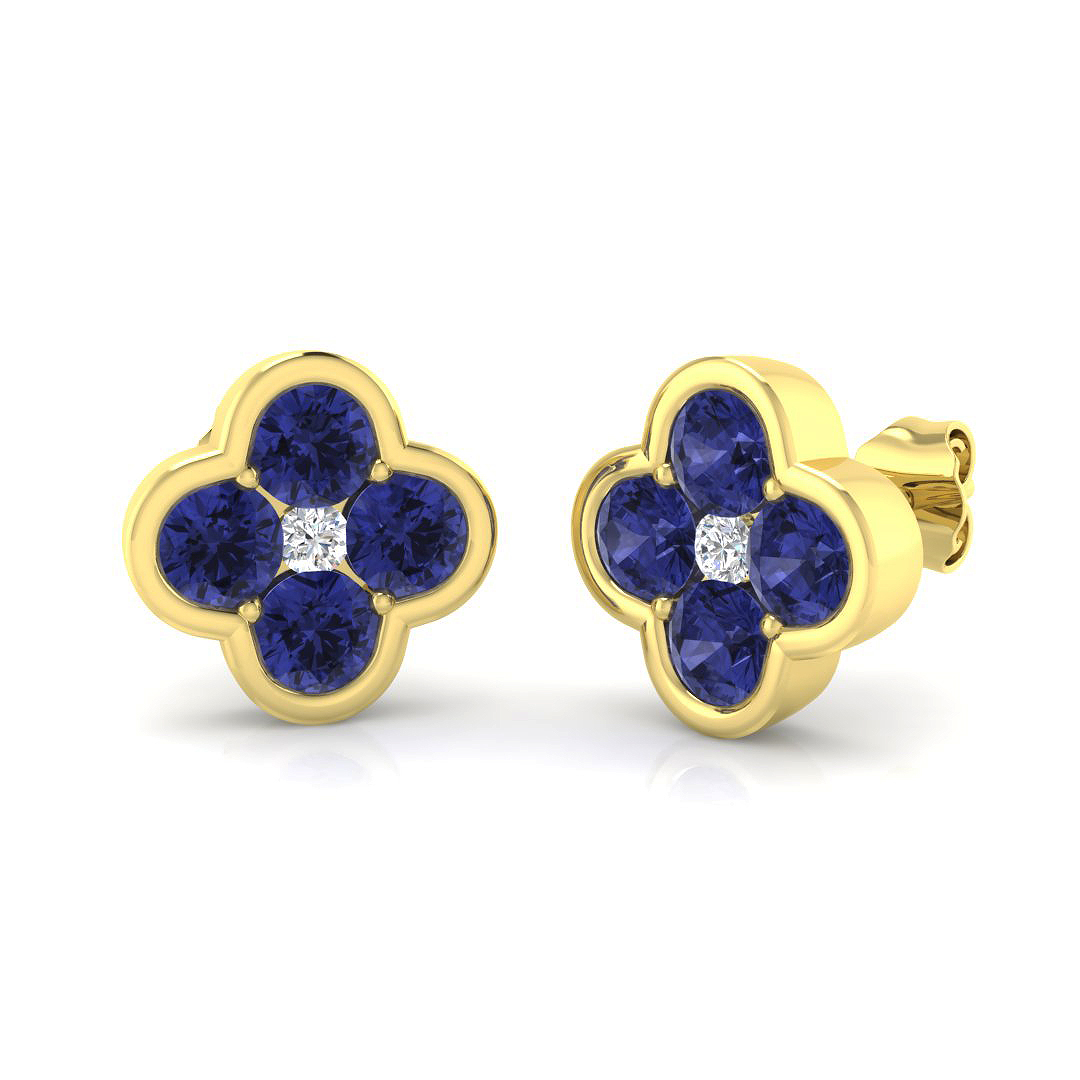 Tanzanite Earrings in 18K Yellow Gold