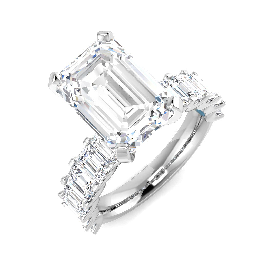 7.58ct Lab-Grown Diamond Engagement Rings Ring in 9K White Gold