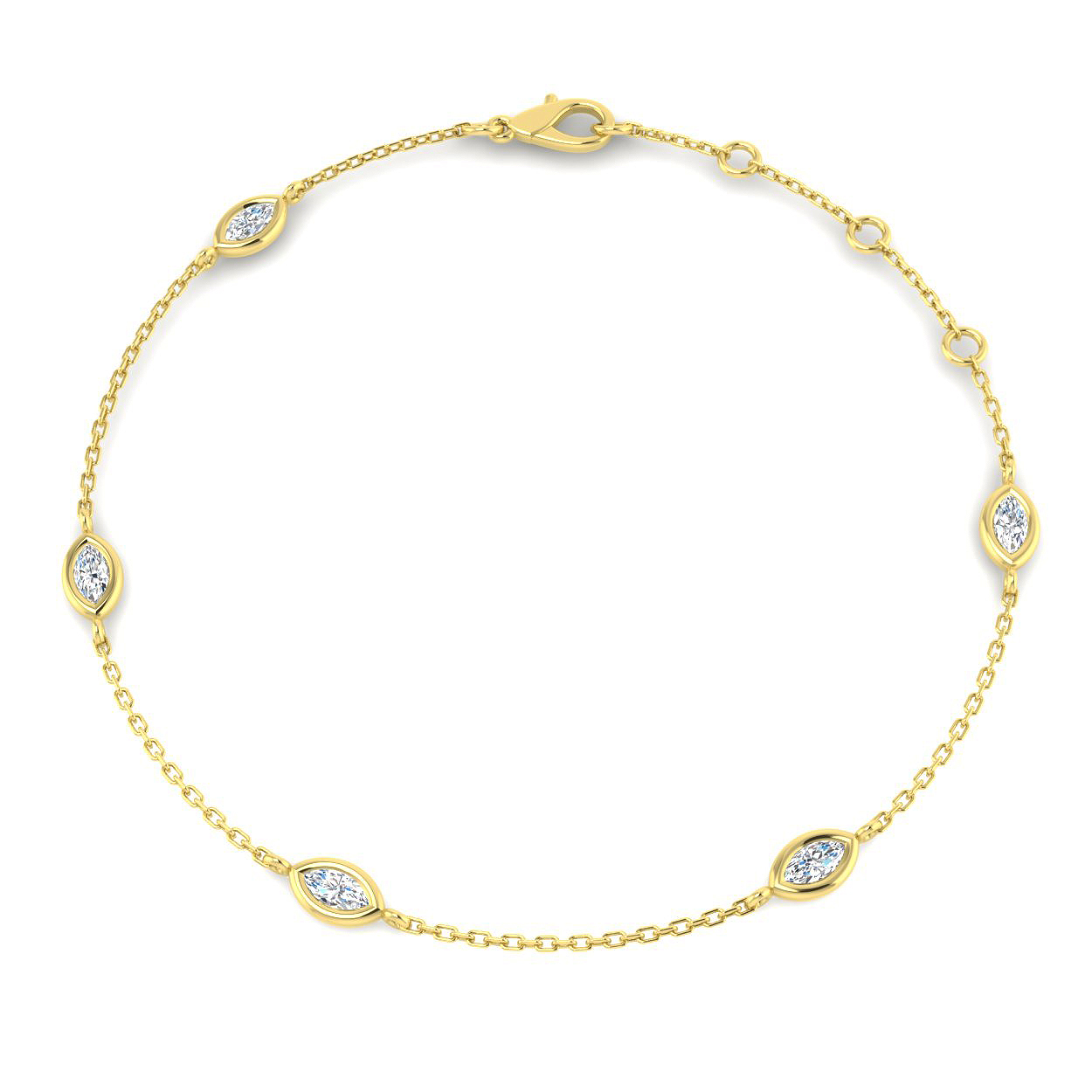 0.40ct Lab-Grown Diamond Spectacle & Solitaire Bracelet in 9K Yellow Gold