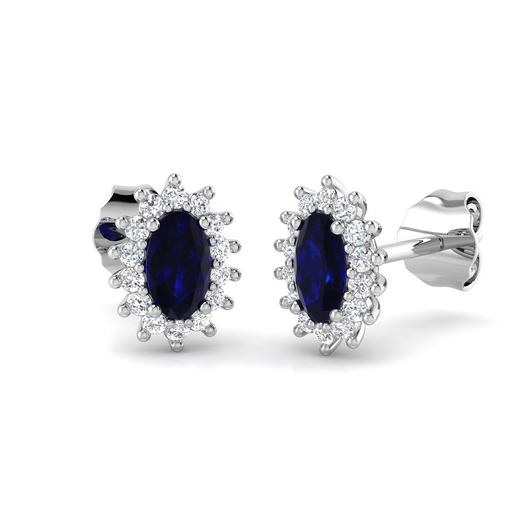 Diana Earrings in 9K White Gold
