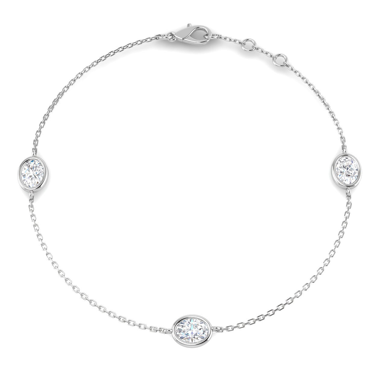 1.12ct Lab-Grown Diamond Spectacle & Solitaire Bracelet in 9K White Gold