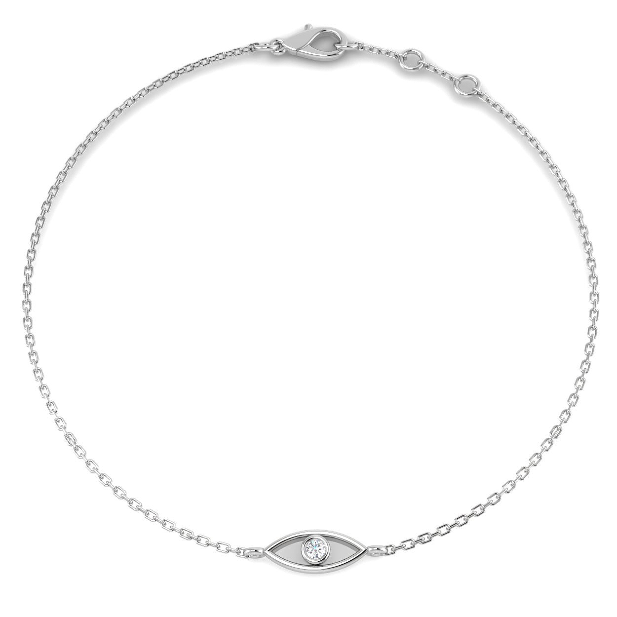 0.03ct Lab-Grown Diamond Religious Bracelet in 9K White Gold