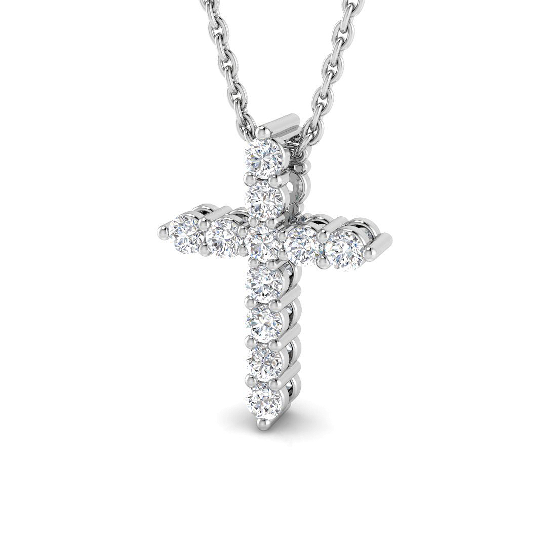 0.25ct Lab-Grown Diamond Cross Cross Pendant in 9K White Gold