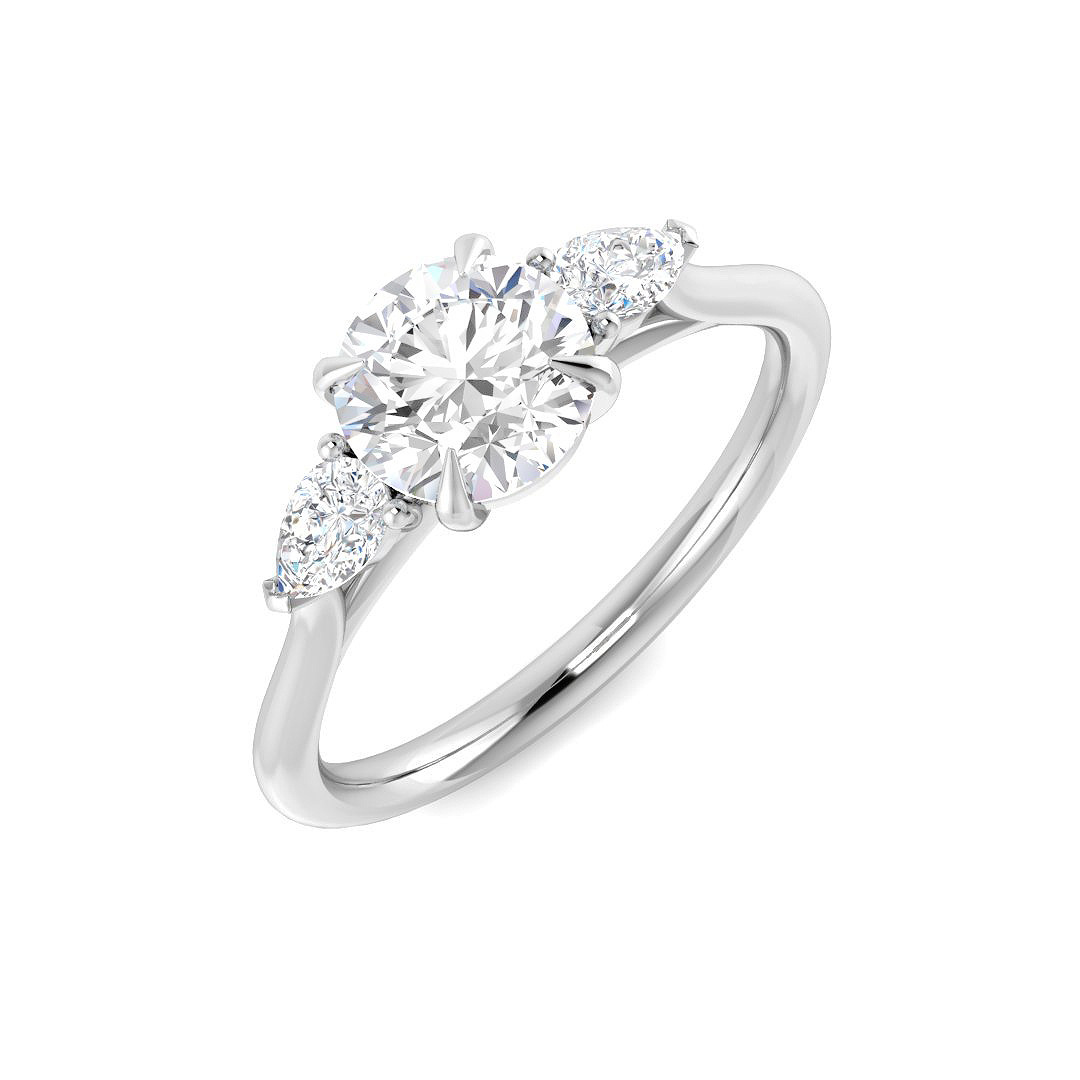 1.23ct Lab-Grown Diamond 3 Stone Ring in 9K White Gold