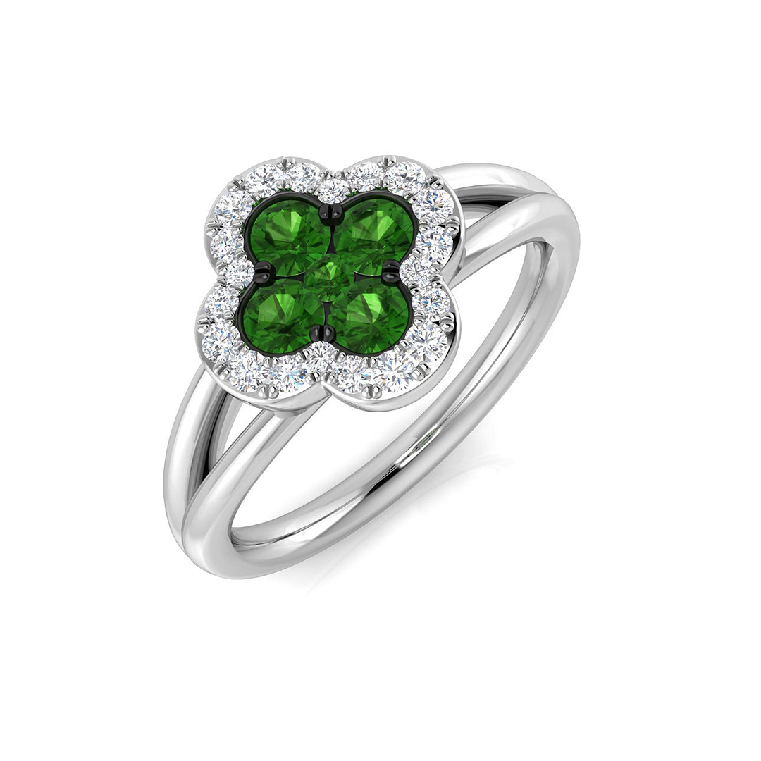 Tsavorite Ring in Platinum Platinum