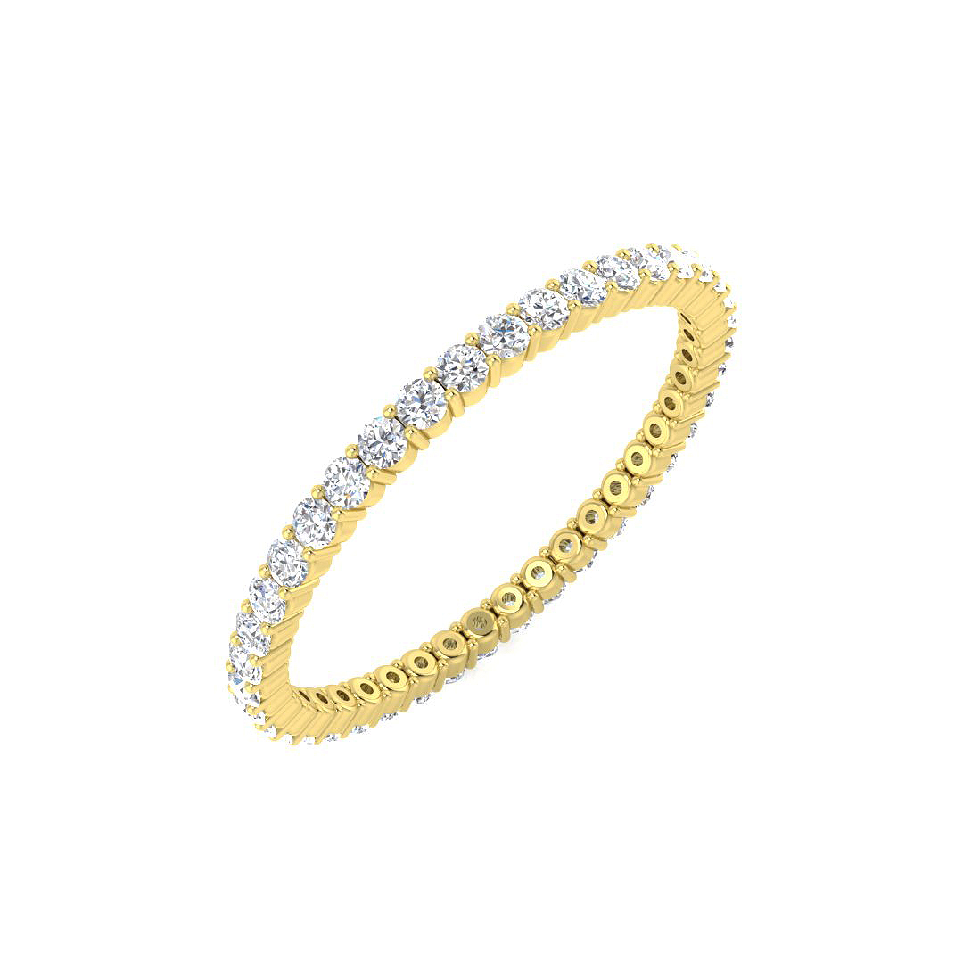 0.53ct Natural Diamond Full Eternity Ring in 18K Yellow Gold