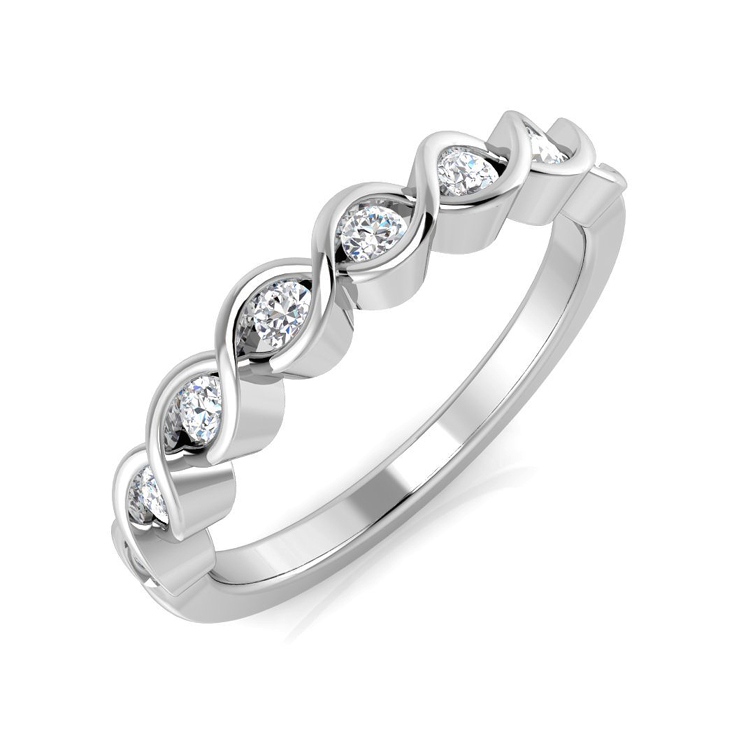 0.24ct Natural Diamond Half Eternity Ring in Platinum Platinum
