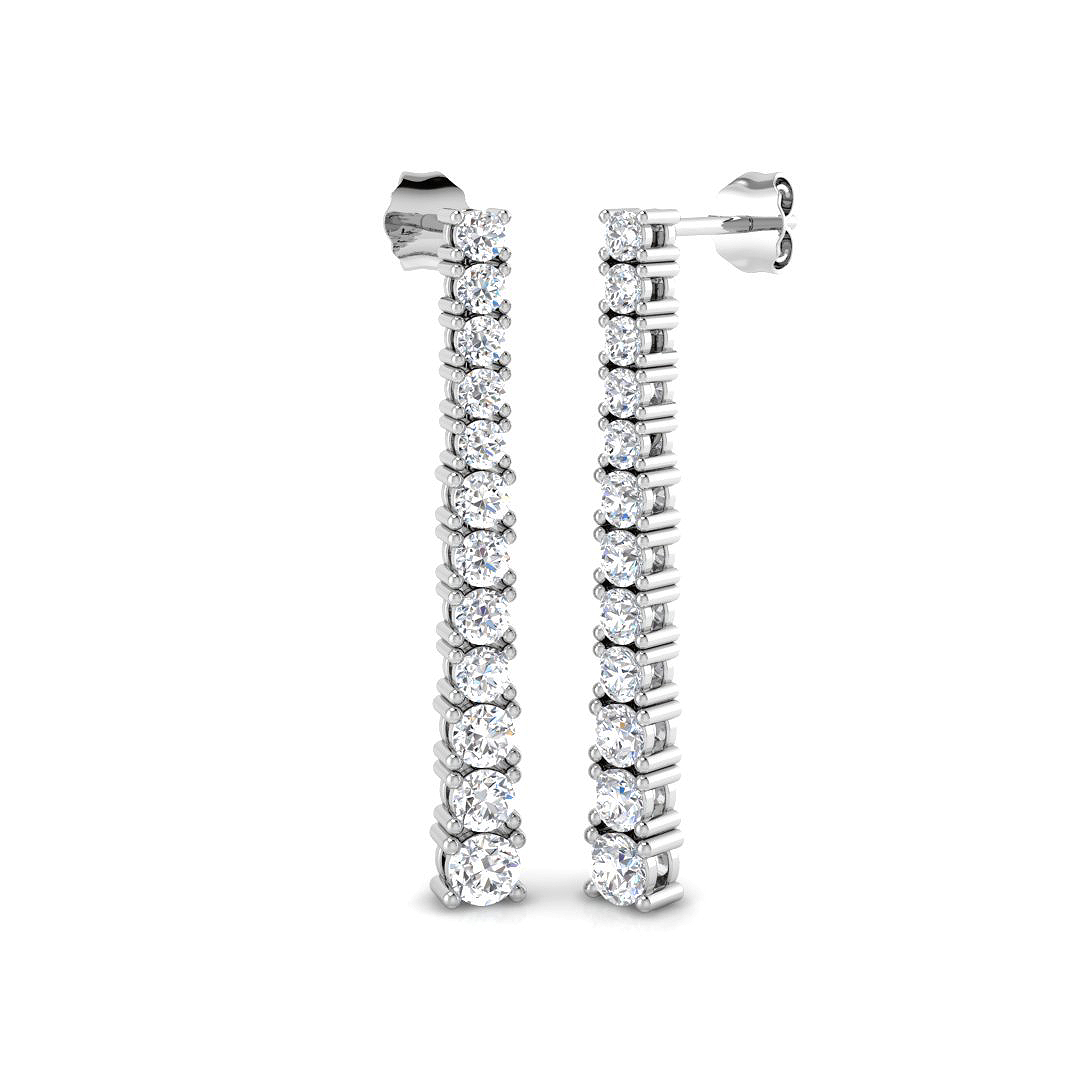 1.83ct Lab-Grown Diamond Drop & Trilogy Earrings in 9K White Gold