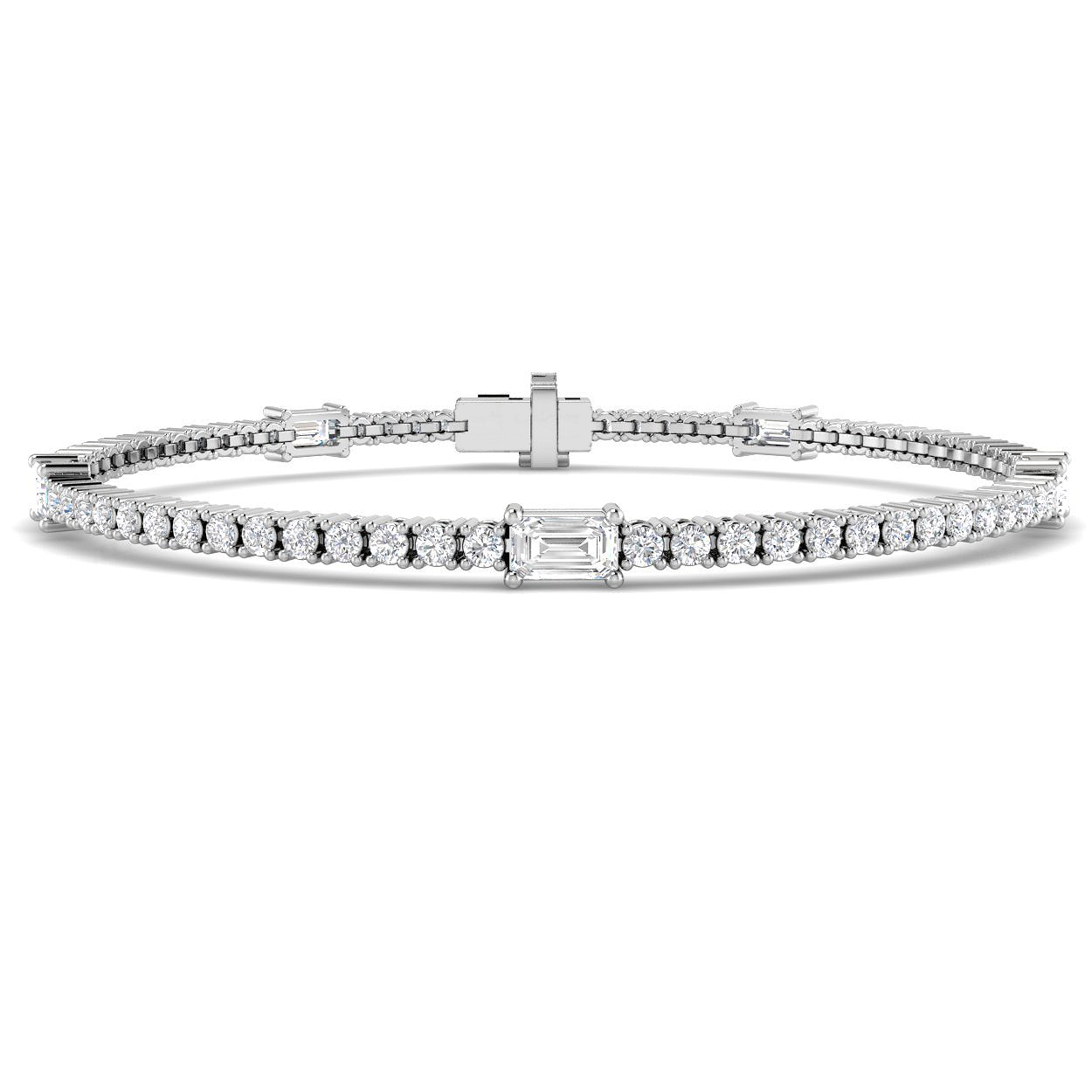 3.49ct Natural Diamond Tennis Bracelet in 9K White Gold