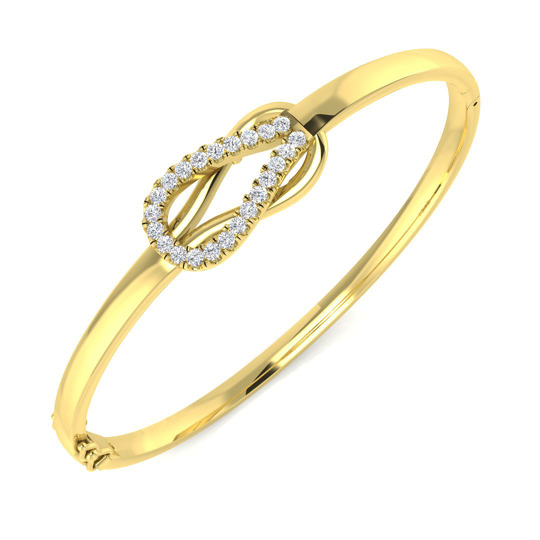 0.51ct Natural Diamond Fancy Bangle in 9K Yellow Gold