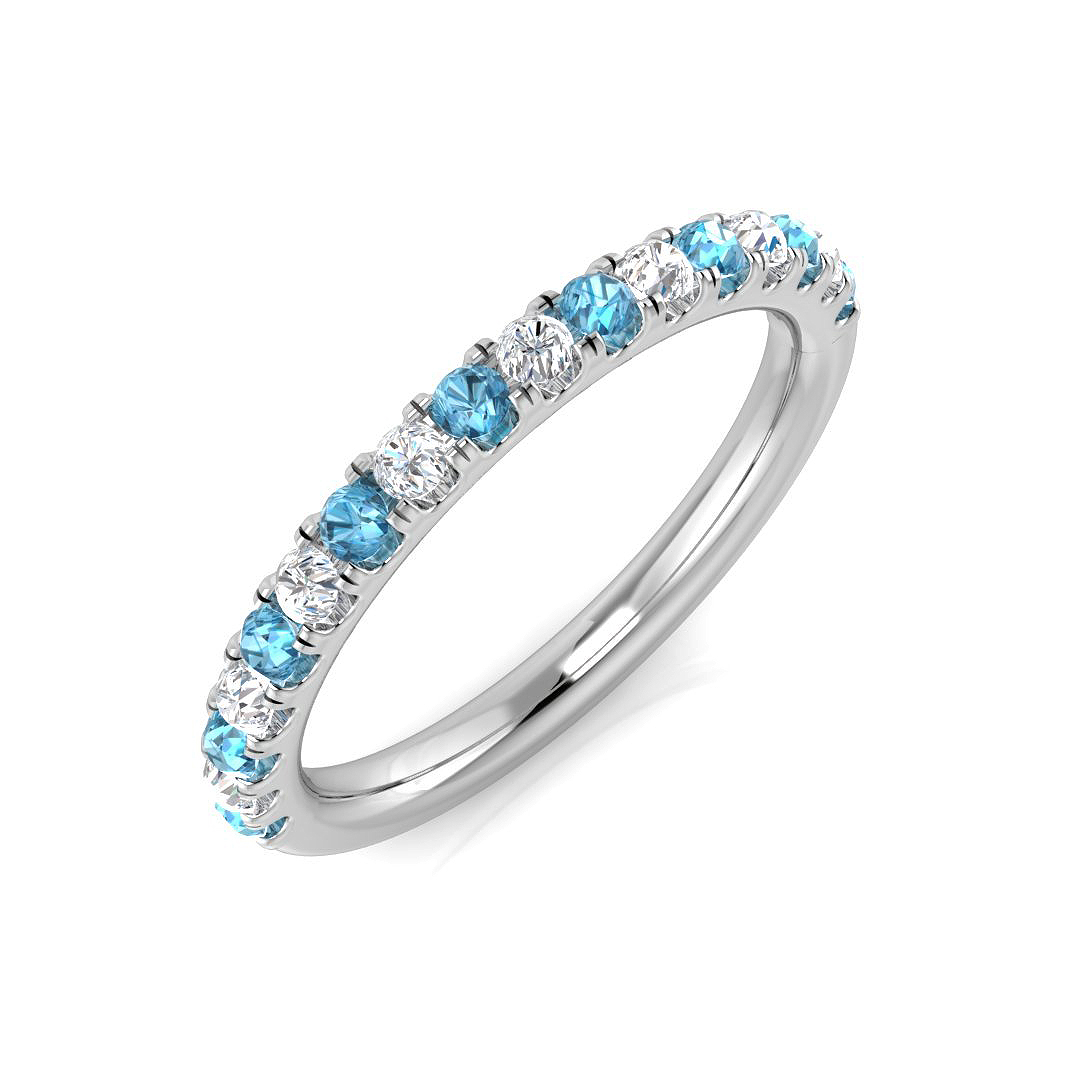Blue Topaz Ring in 9K White Gold