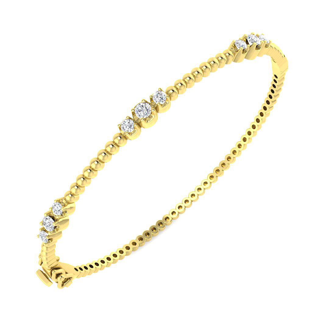 0.74ct Lab-Grown Diamond Fancy Designs Bangle in 9K Yellow Gold
