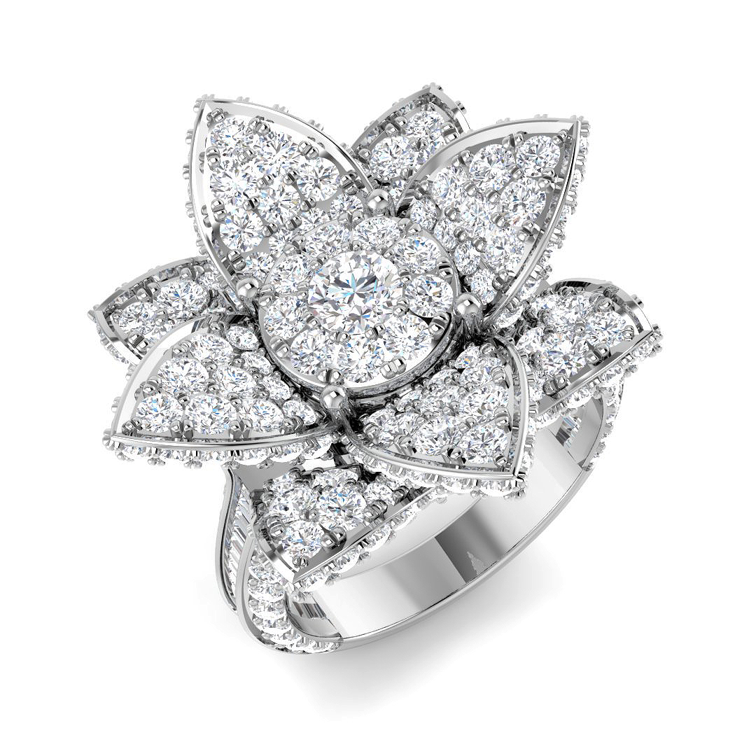 4.07ct Lab-Grown Diamond Fancy Ring in 9K White Gold