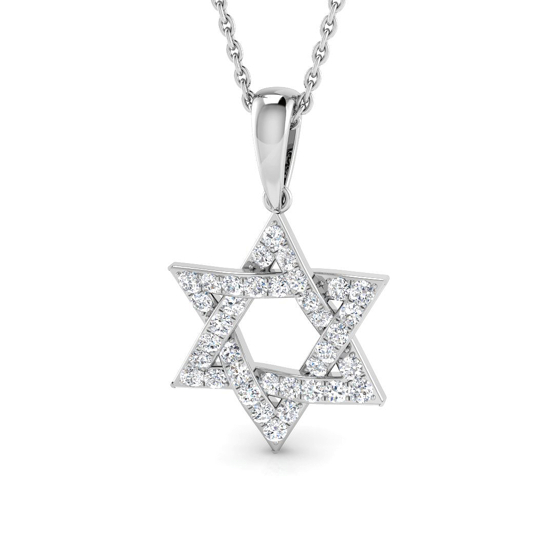 0.34ct Lab-Grown Diamond Religious Pendant in 9K White Gold