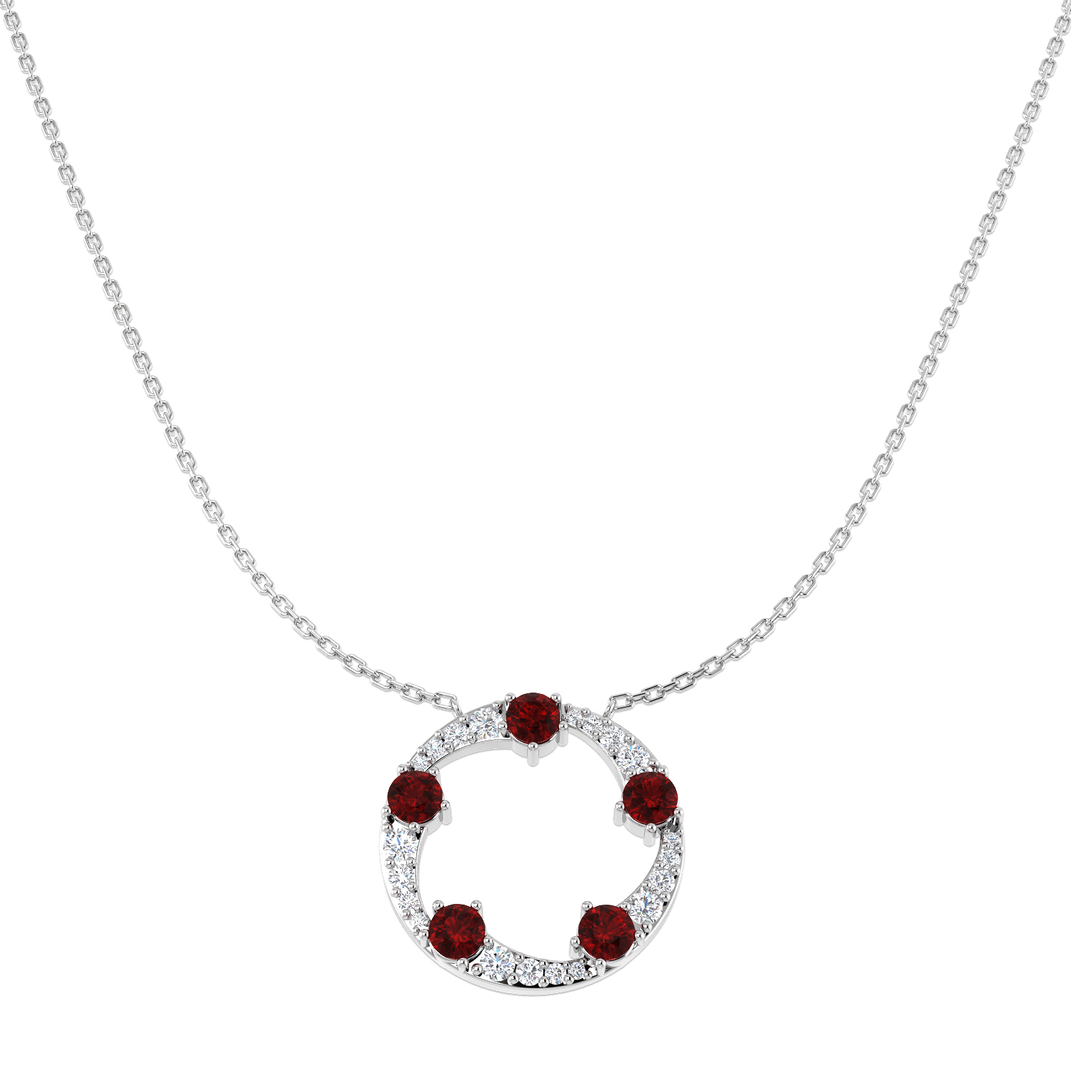 Ruby Necklace in 9K White Gold