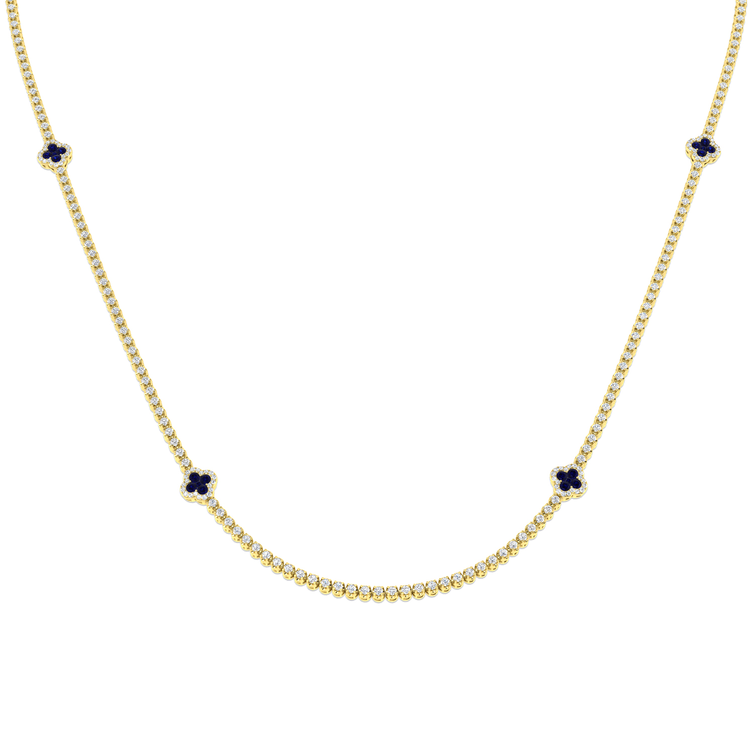 Blue Sapphire Necklace in 18K Yellow Gold