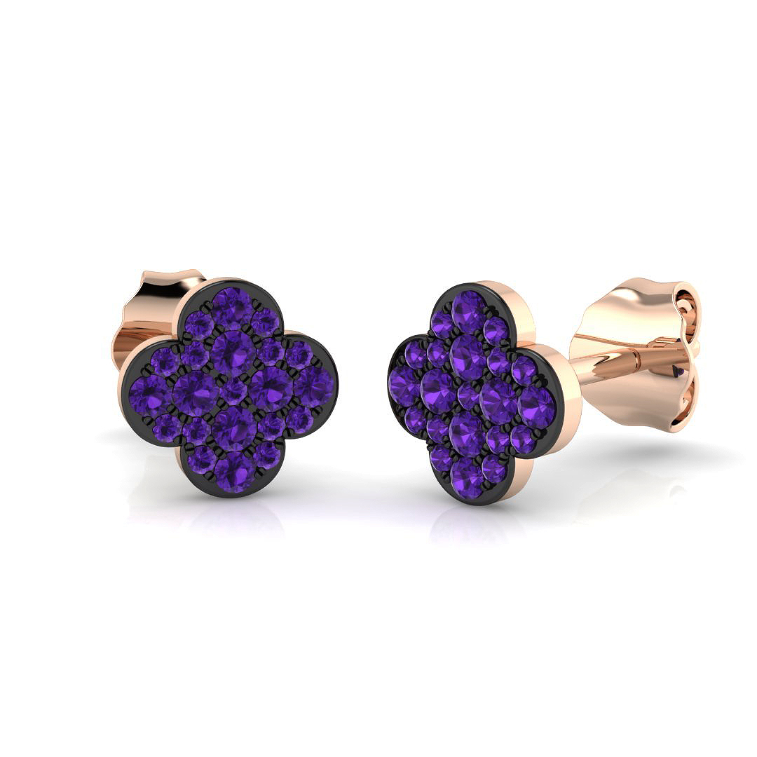 0.19ct Natural Diamond Shape Earrings in 9K Yellow Gold