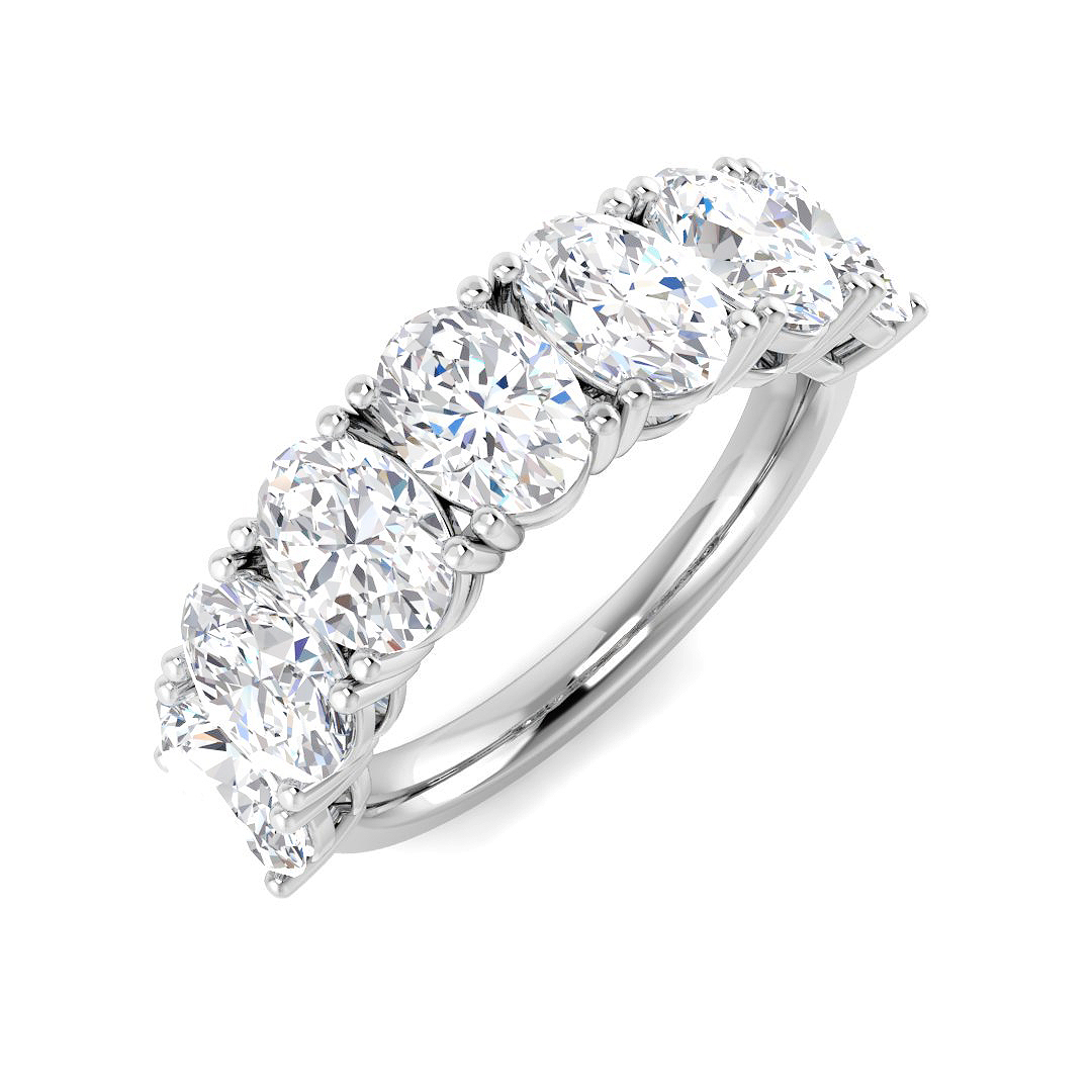 3.51ct Lab-Grown Diamond 6-10 Stone Ring in 9K White Gold