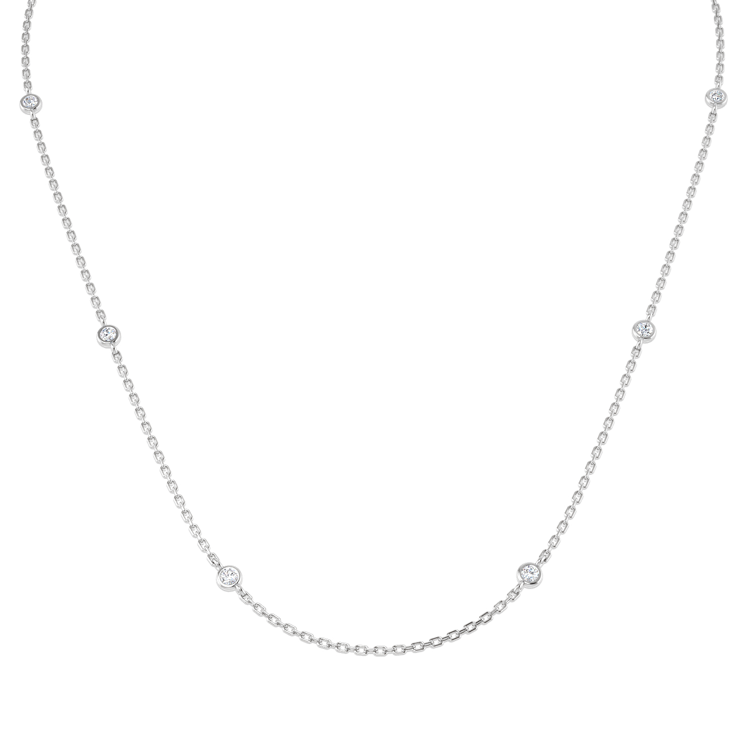 0.32ct Lab-Grown Diamond Spectacle Necklace in 9K White Gold