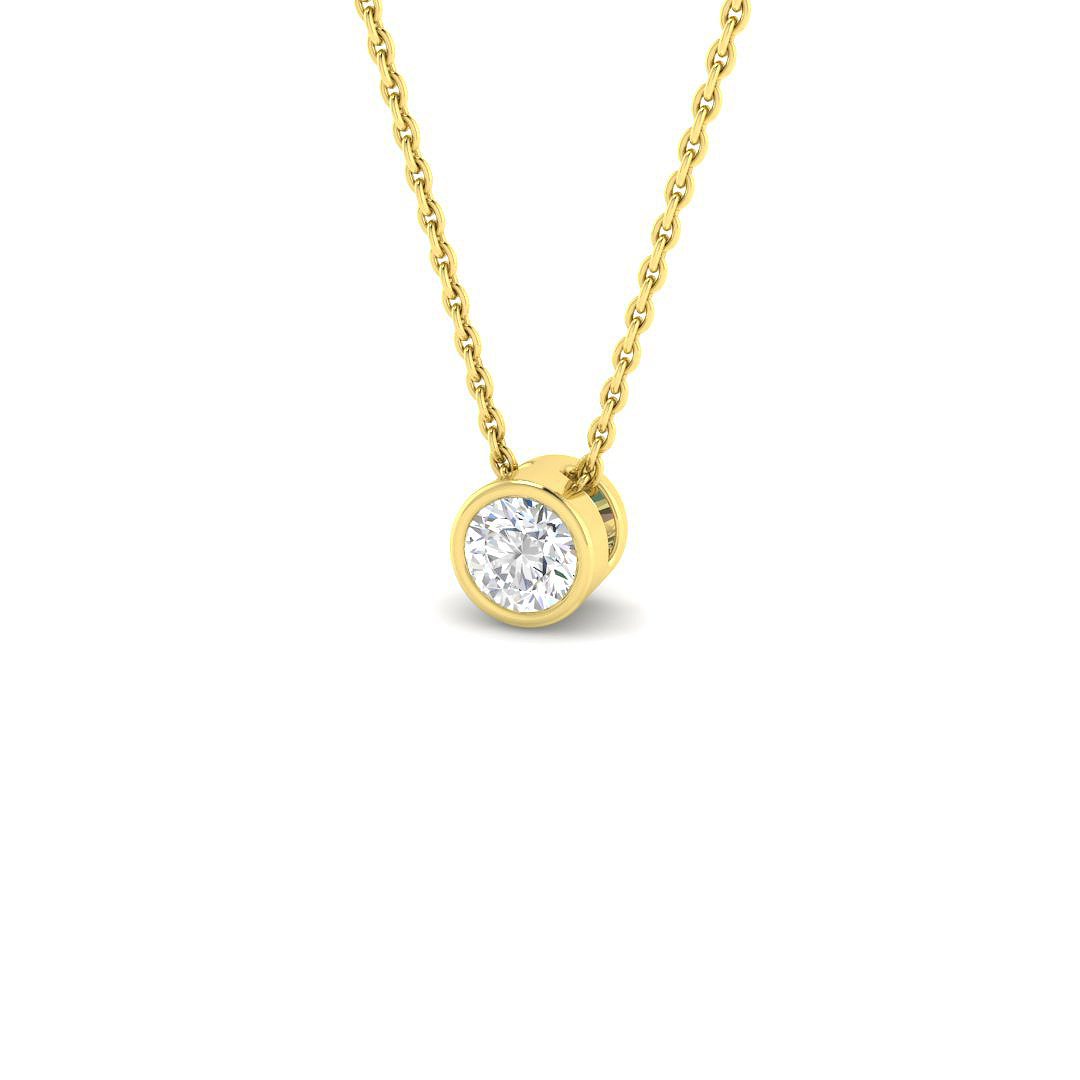 0.30ct Natural Diamond Solitaire Pendant in 9K Yellow Gold
